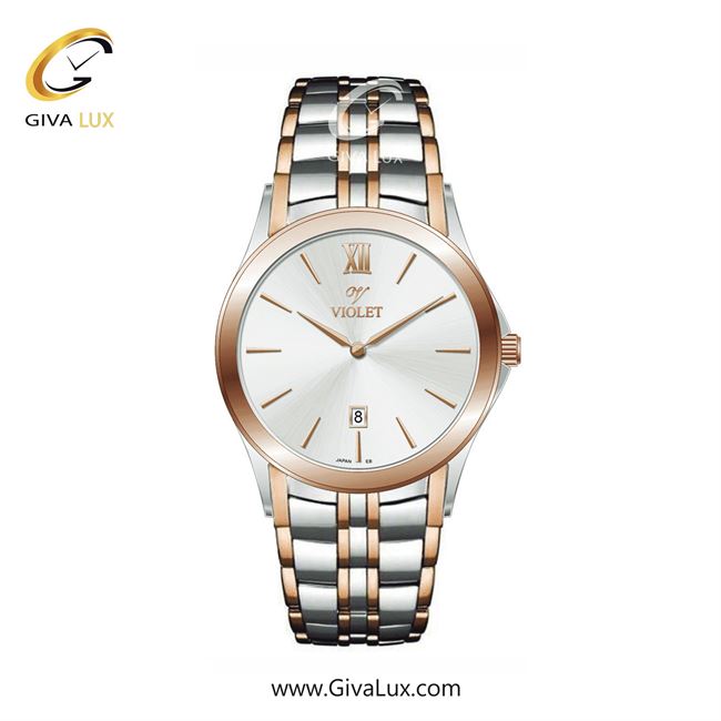 ساعت مچی اورجینال مردانه ویولت VIOLET رزگلد-نقره ای | رزگلد-نقره ای| سفید| کد رفرنس 0610/2